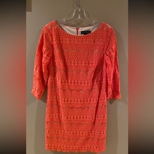 coral textured pattern dress